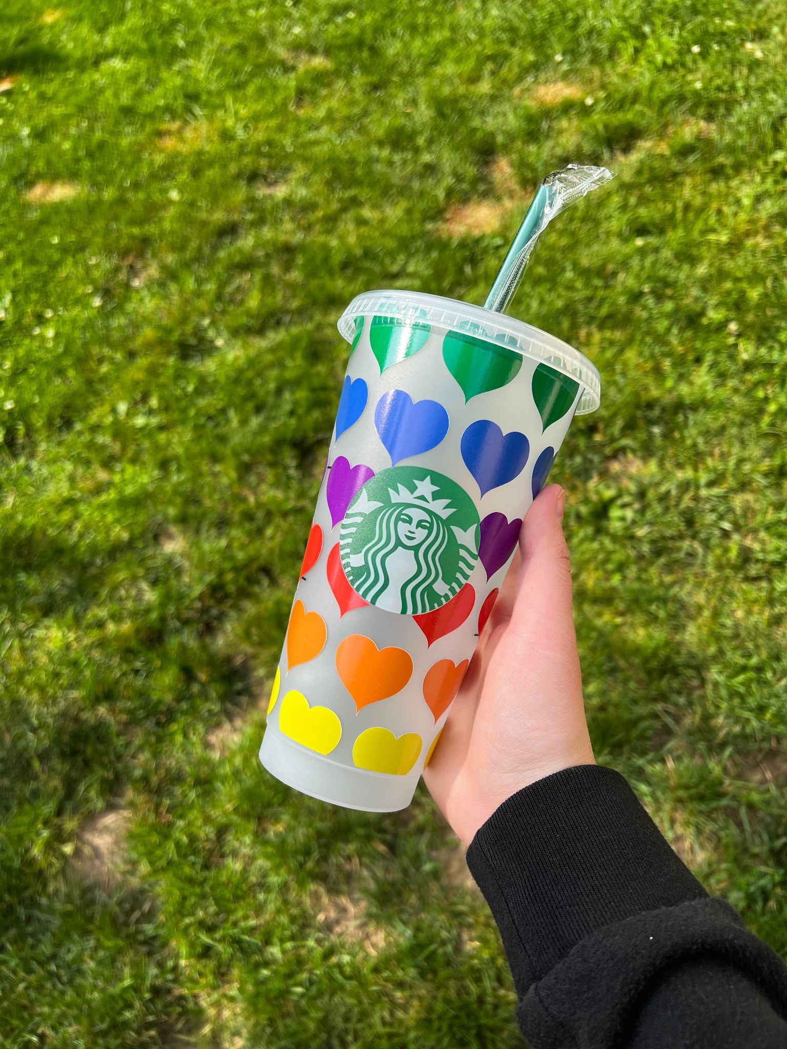 Rainbow Hearts Tumbler