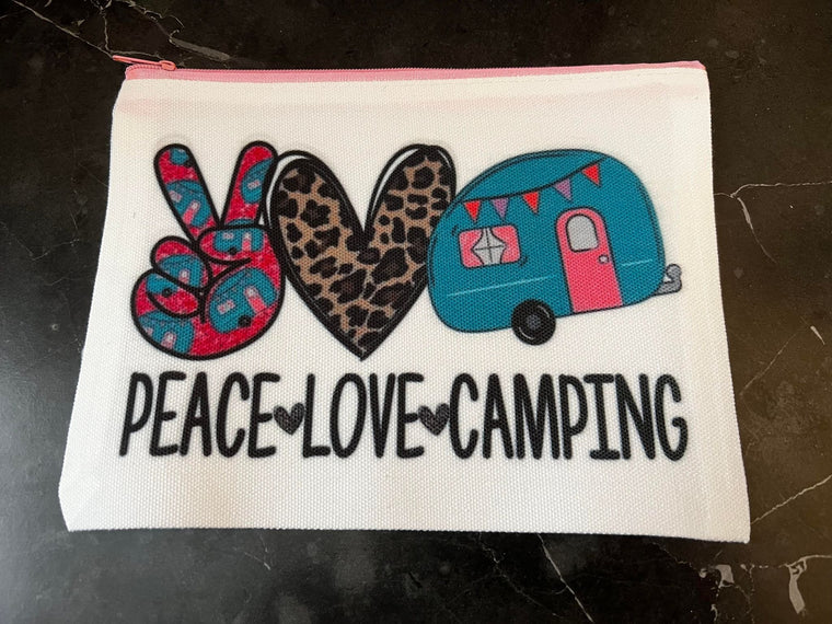 Peace Love Camping Cosmetic Bag