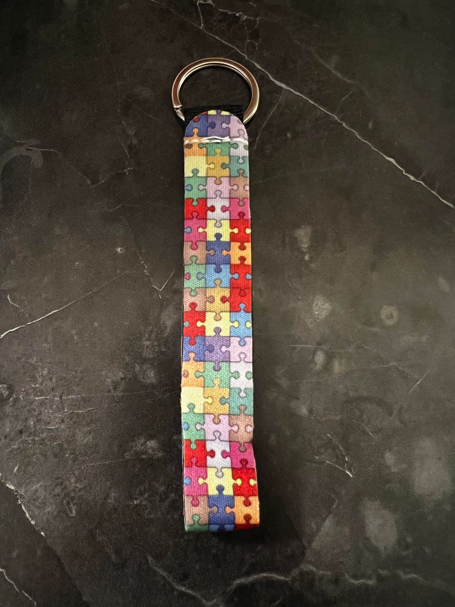 Autism Awareness Print Wristlet Keychain