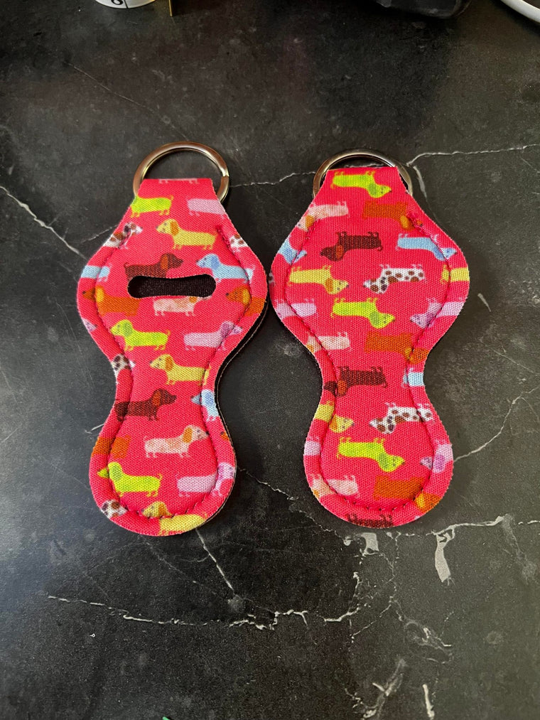 Hot Dog Chapstick Holder Keychain
