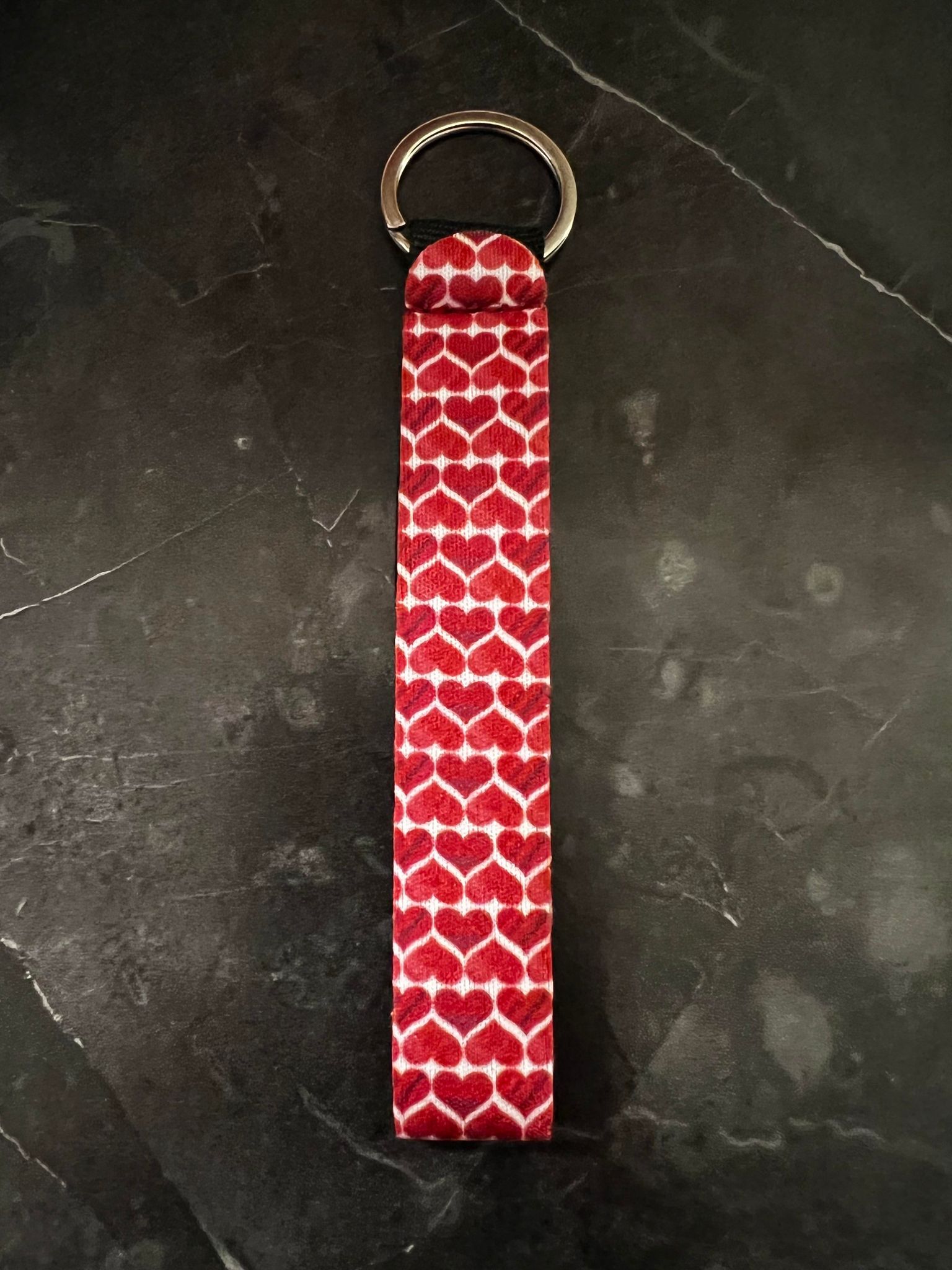 Hearts Print Wristlet Keychain