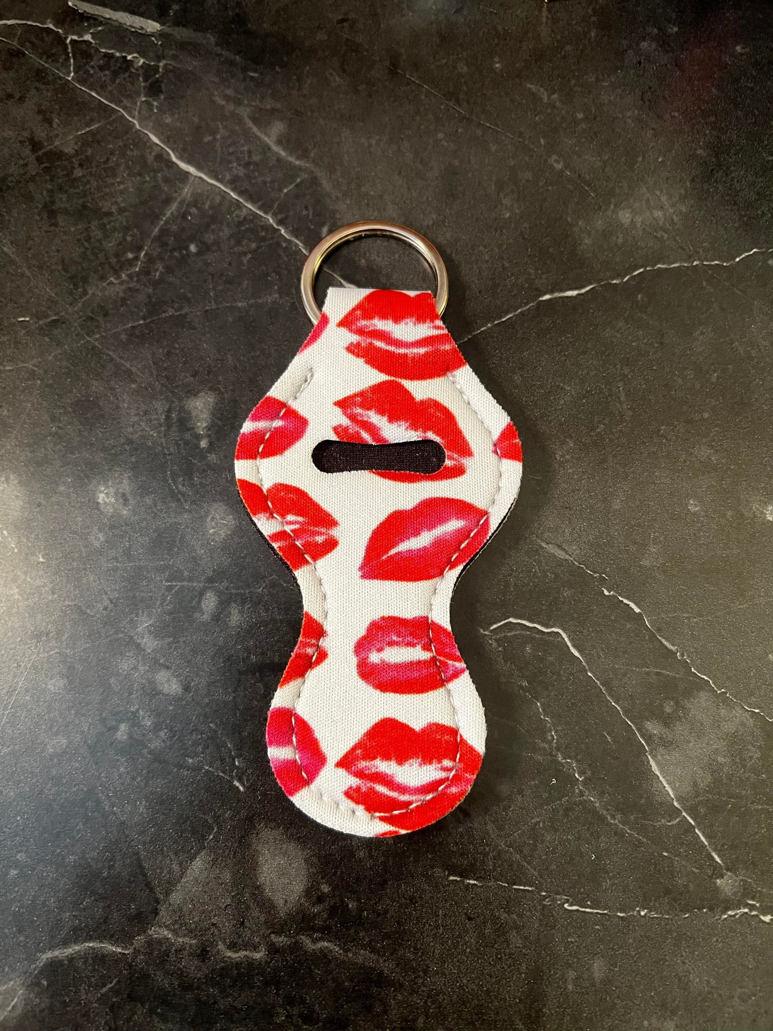 Lips Chapstick Holder Keychain