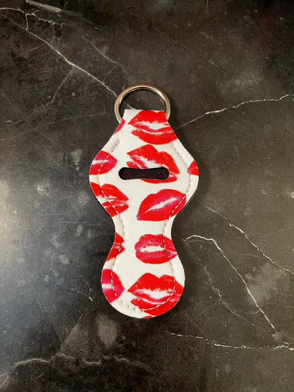 Lips Chapstick Holder Keychain