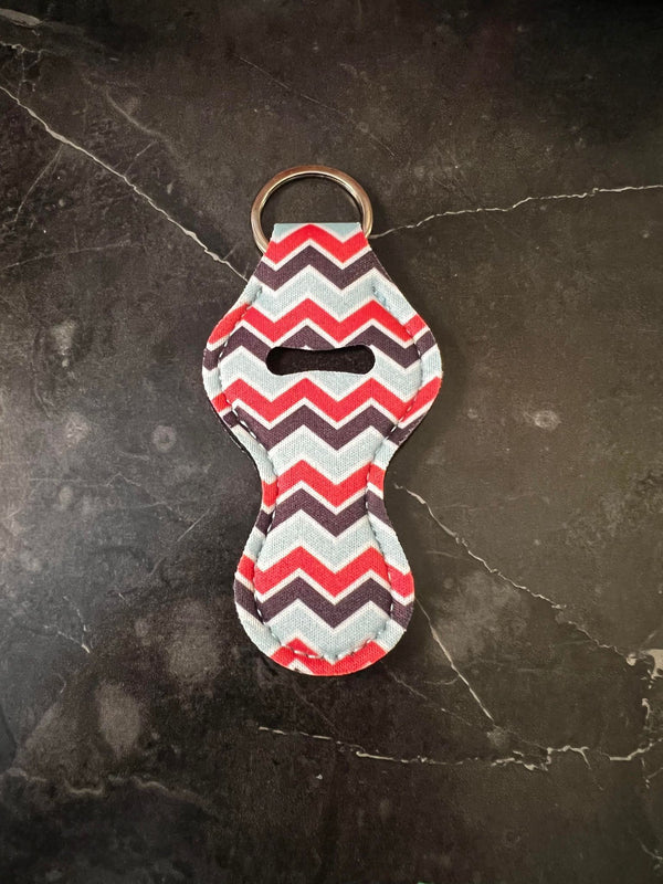 Colored Aztec Chapstick Holder Keychain