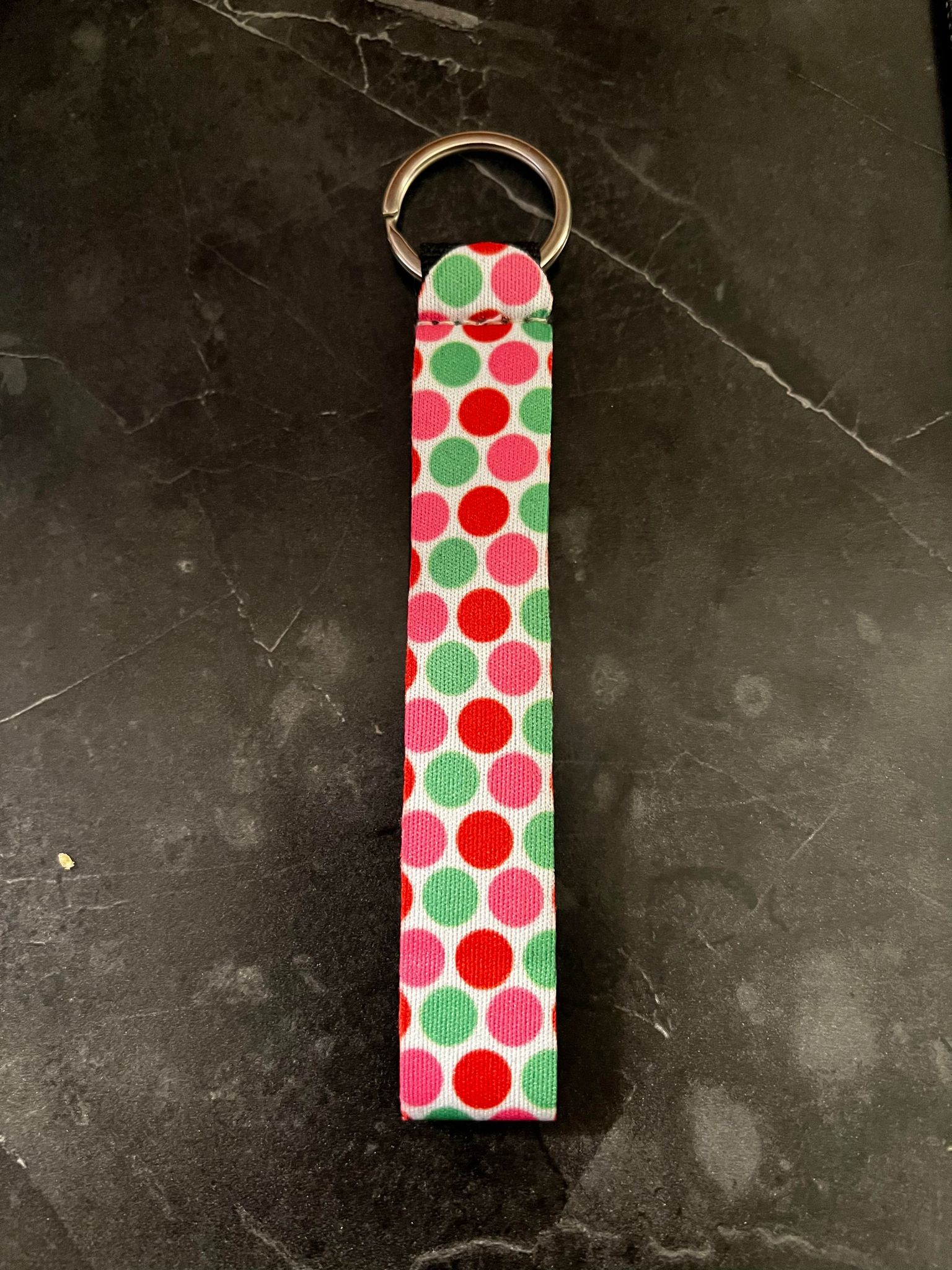 Dots Print Wristlet Keychain