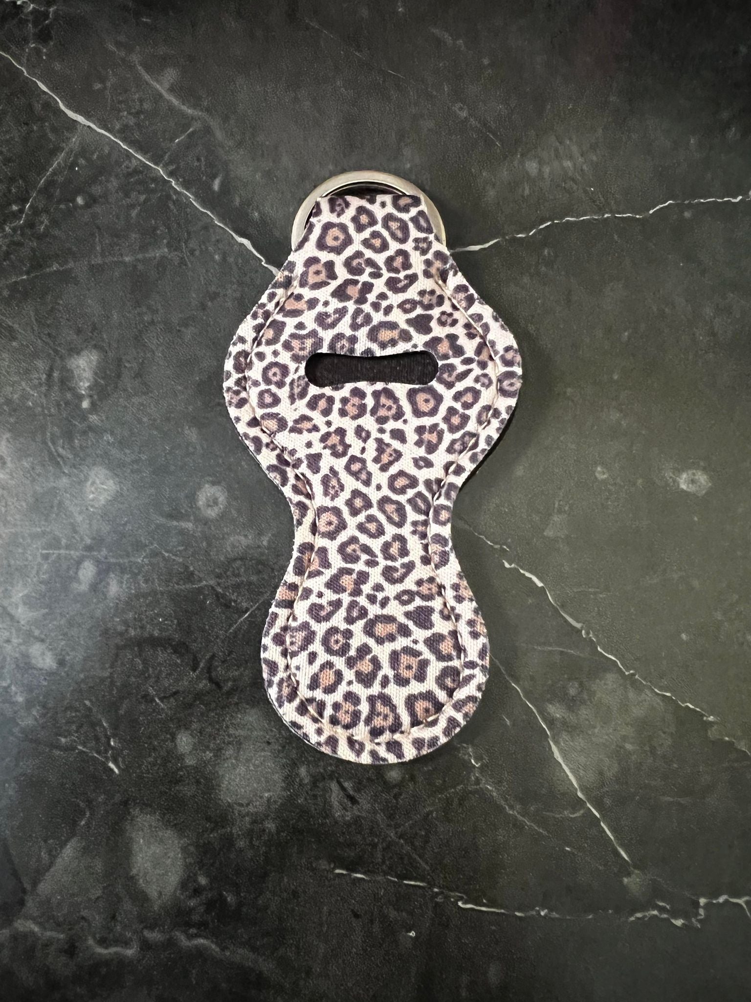 Cheetah Chapstick Holder Keychain