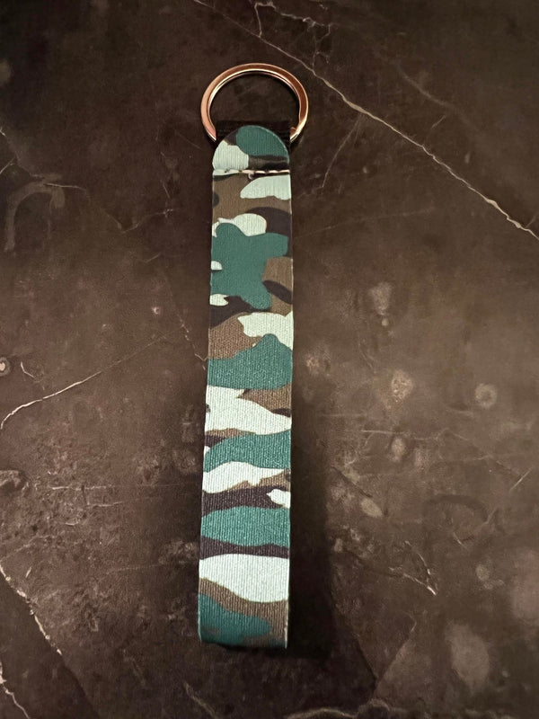 Large Camo Print Wristlet Keychain