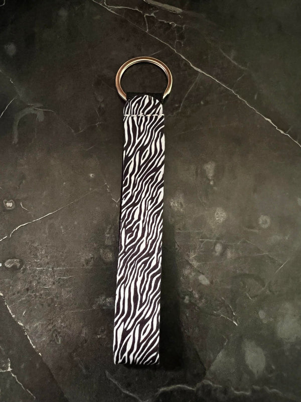 Zebra Print Wristlet Keychain