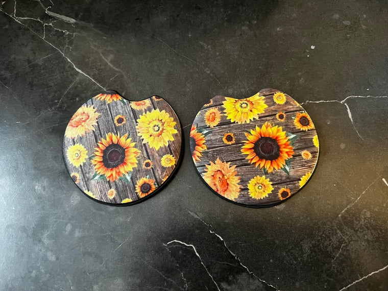 Sunflower Car Coasters