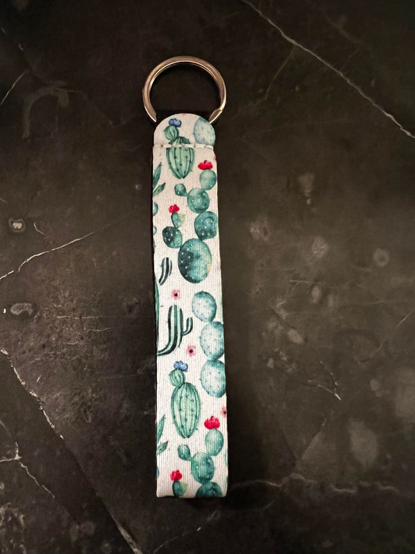 Cactus Print Wristlet Keychain