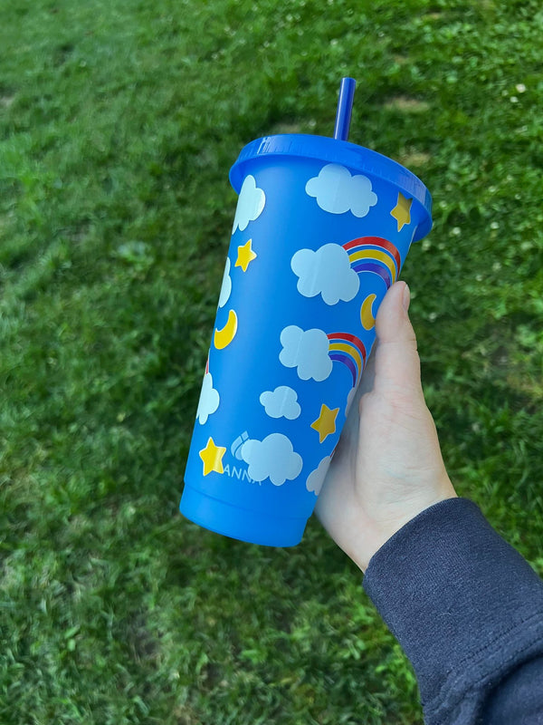 Clouds and Rainbows Color Tumbler