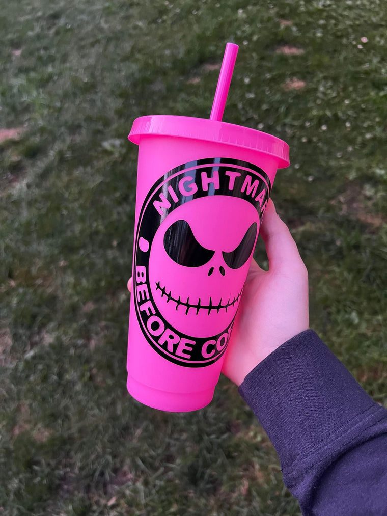 Nightmare Before Coffee Color Tumbler