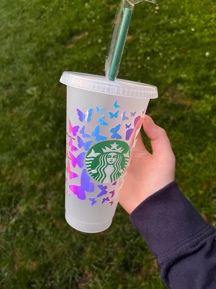 Holographic Butterfly Tumbler