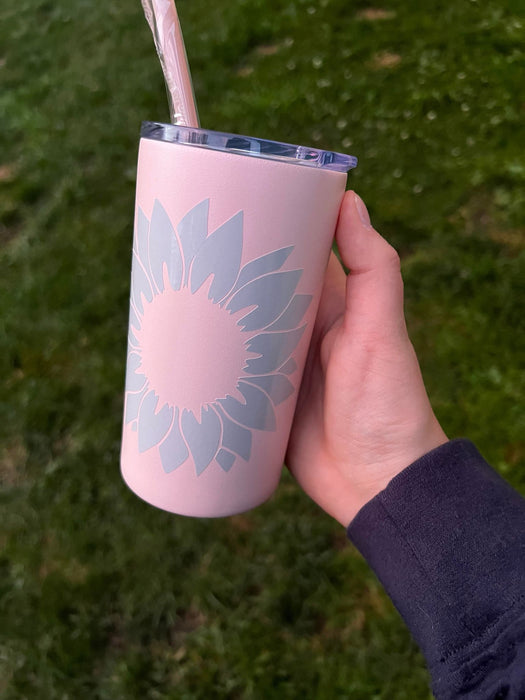 Flower 12oz Skinny Tumbler