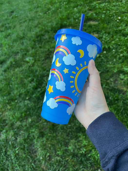 Clouds and Rainbows Color Tumbler