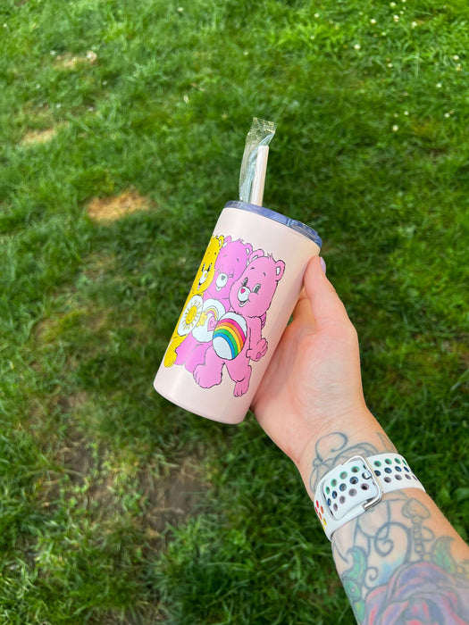 Yellow, Pink, Coral Bears 12oz Skinny Tumbler