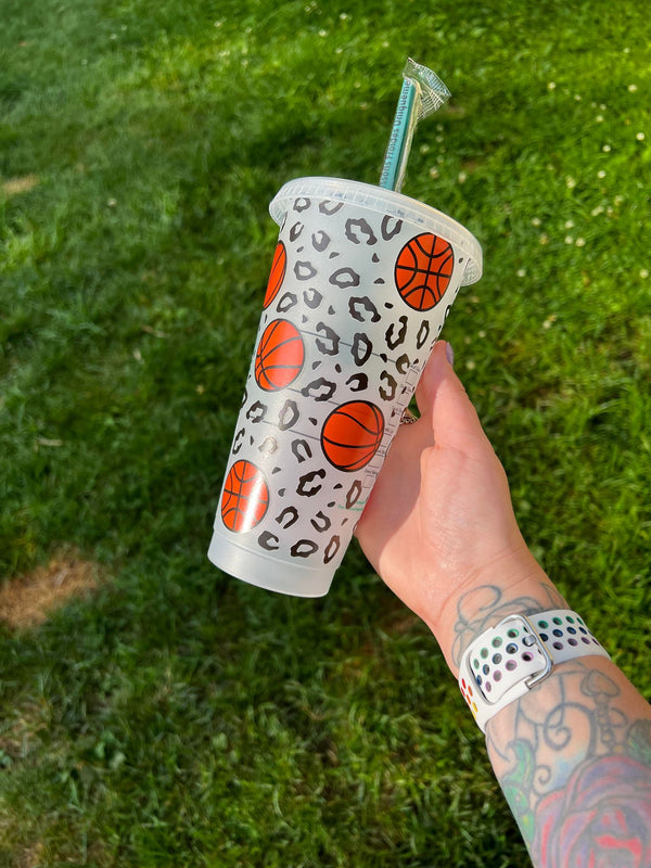 Cheetah Print Basketball Tumbler