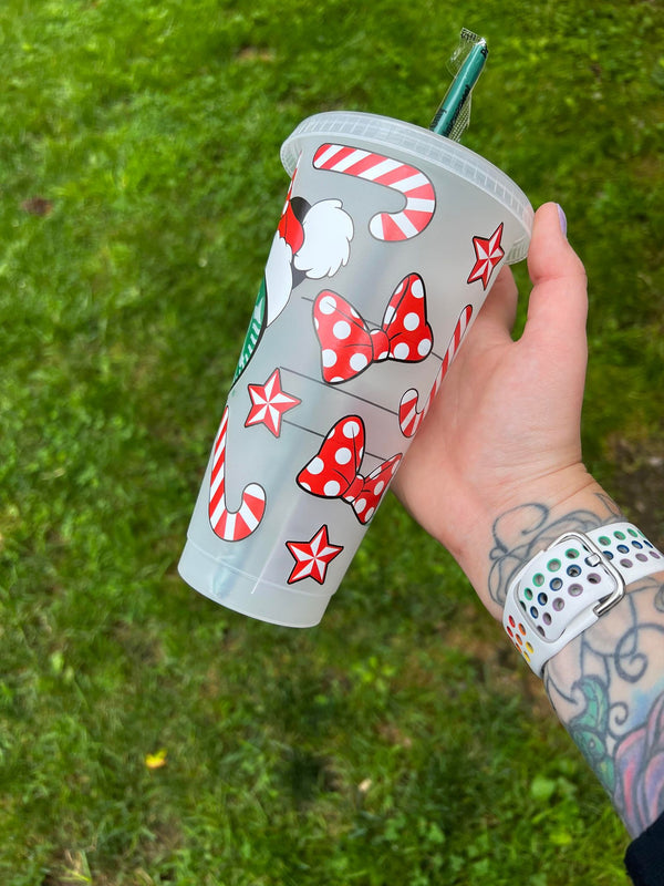 Ears, Bows, Candy Cane Christmas Tumbler