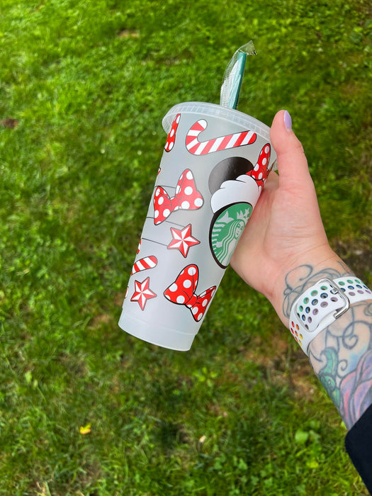 Ears, Bows, Candy Cane Christmas Tumbler