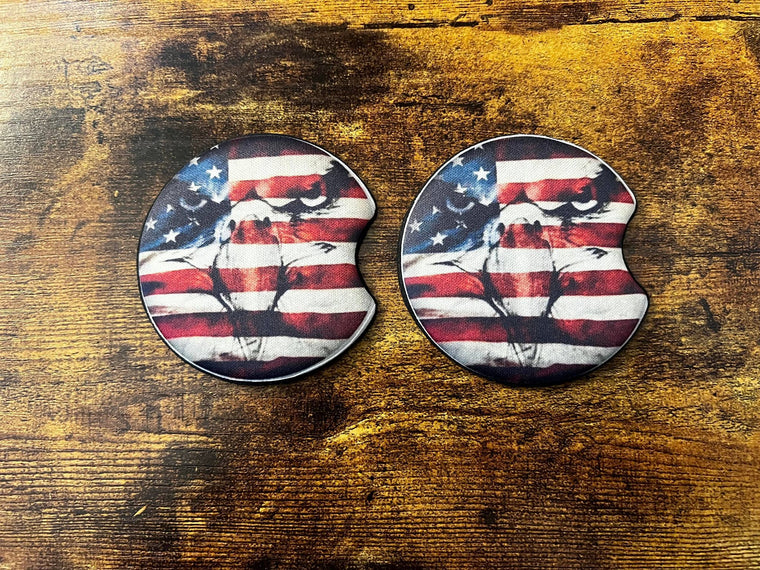 Eagle Flag Car Coasters