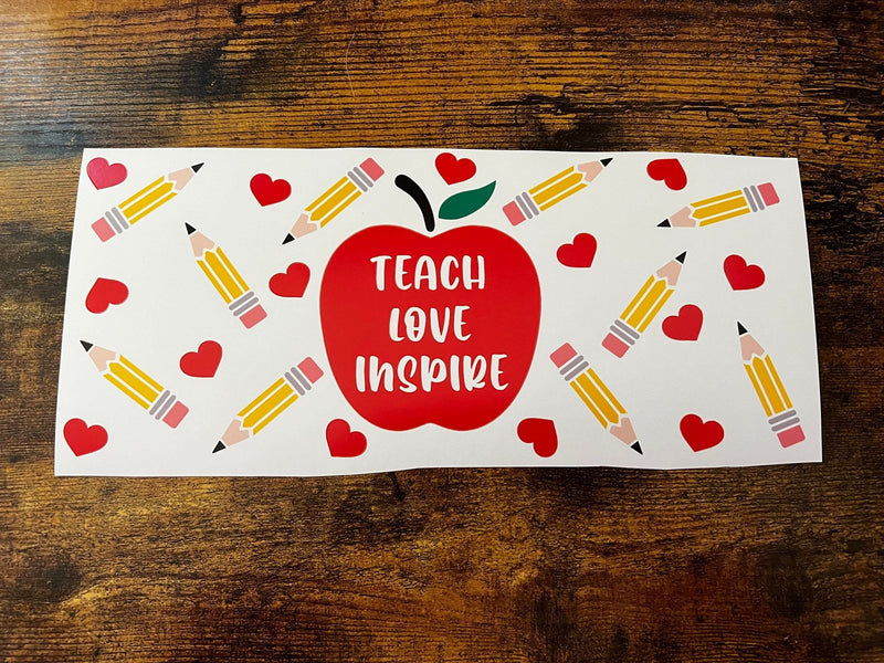 Teach Love Inspire Apple Theme Libbey Wrap