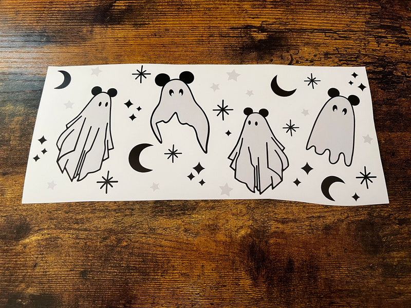 Grey Ghosts with Ears Theme Libbey Wrap