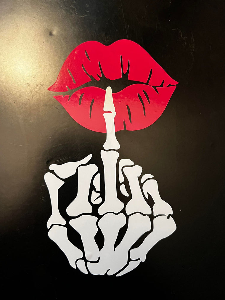 Middle Finger and Lips Decal