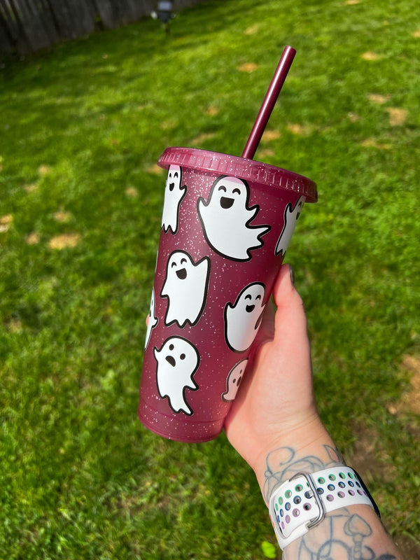 Ghosts Full Wrap Sparkle Tumbler