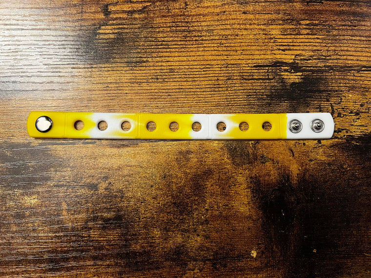 Croc Charm Bracelet Yellow and White 2 size