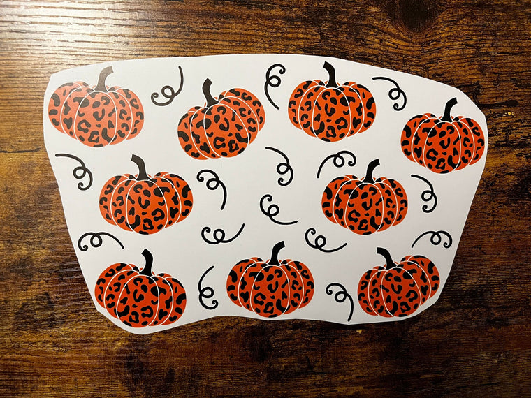 Cheetah Print Pumpkins with Squiggles Cold Cup Wrap