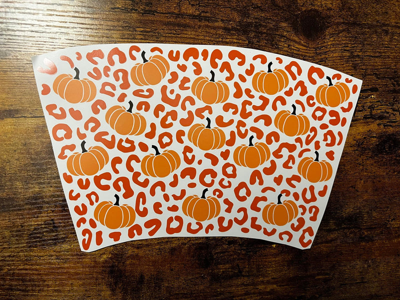 Pumpkins and Cheetah Cold Cup Wrap