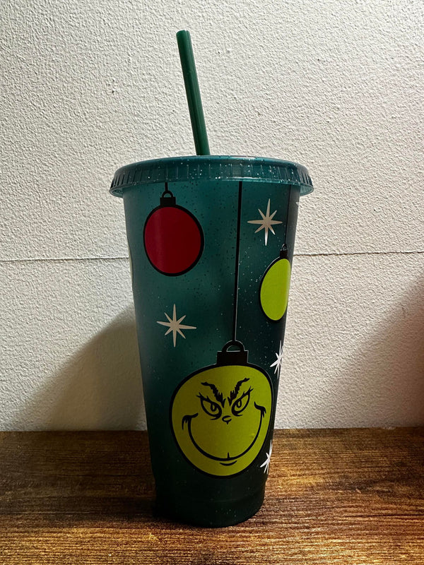 Green Man Ornament Sparkle Tumbler