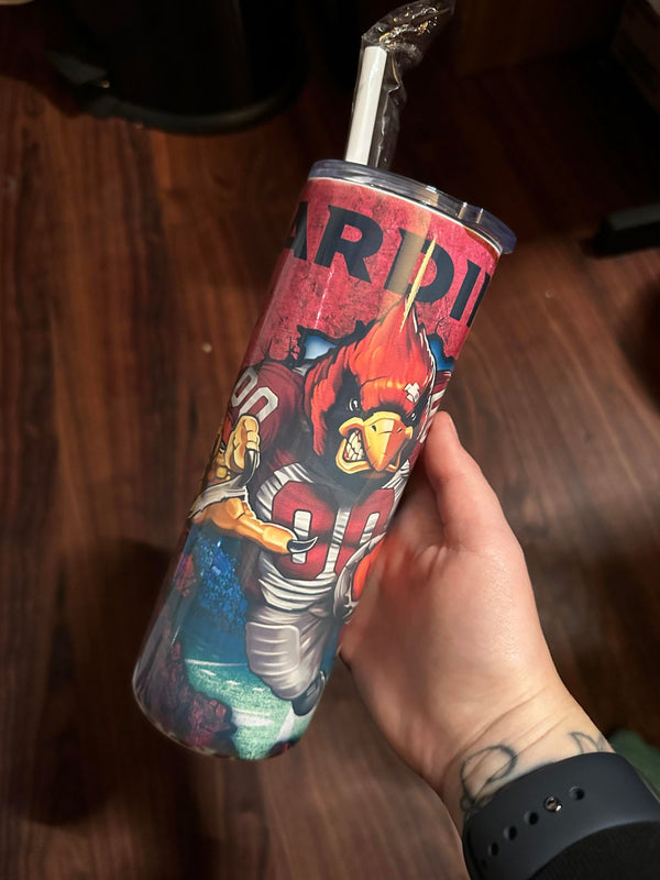 Cardinals Theme Sublimation Tumbler