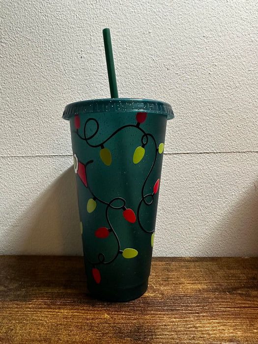 Christmas Light Green Man Sparkle Tumbler