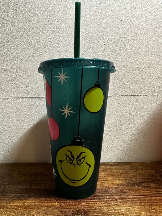 Green Man Ornament Sparkle Tumbler