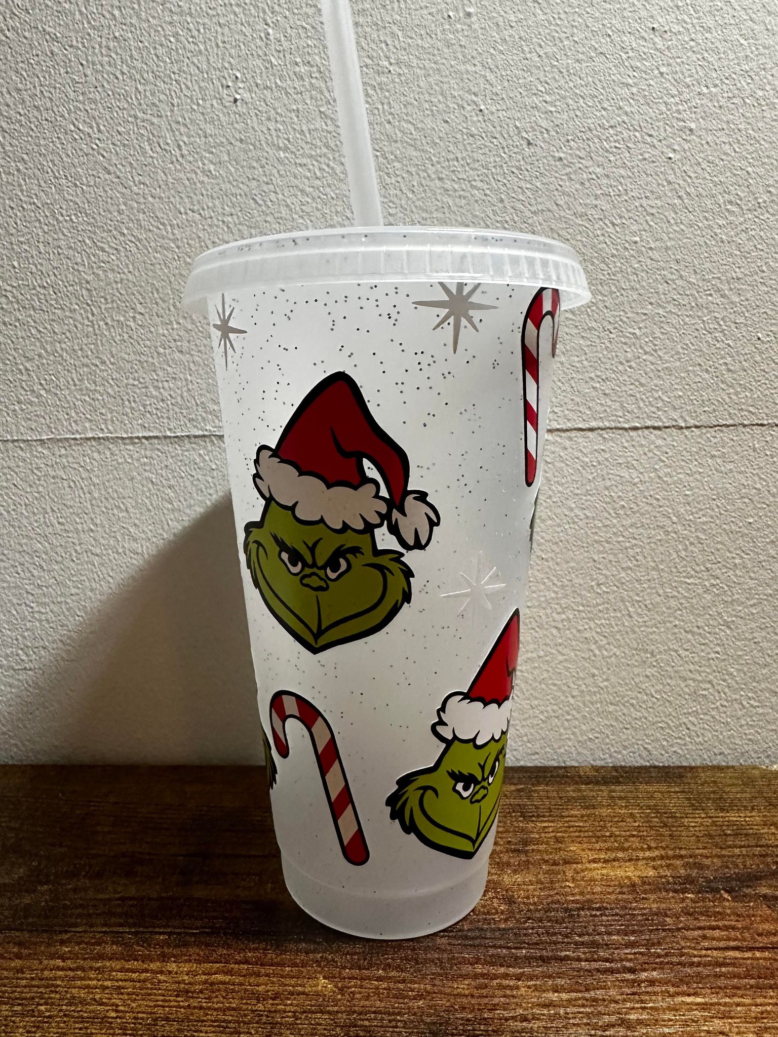 Green Man with Candy Canes Sparkle Tumbler