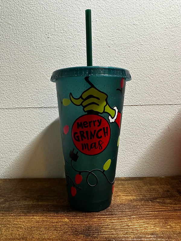 Christmas Light Green Man Sparkle Tumbler