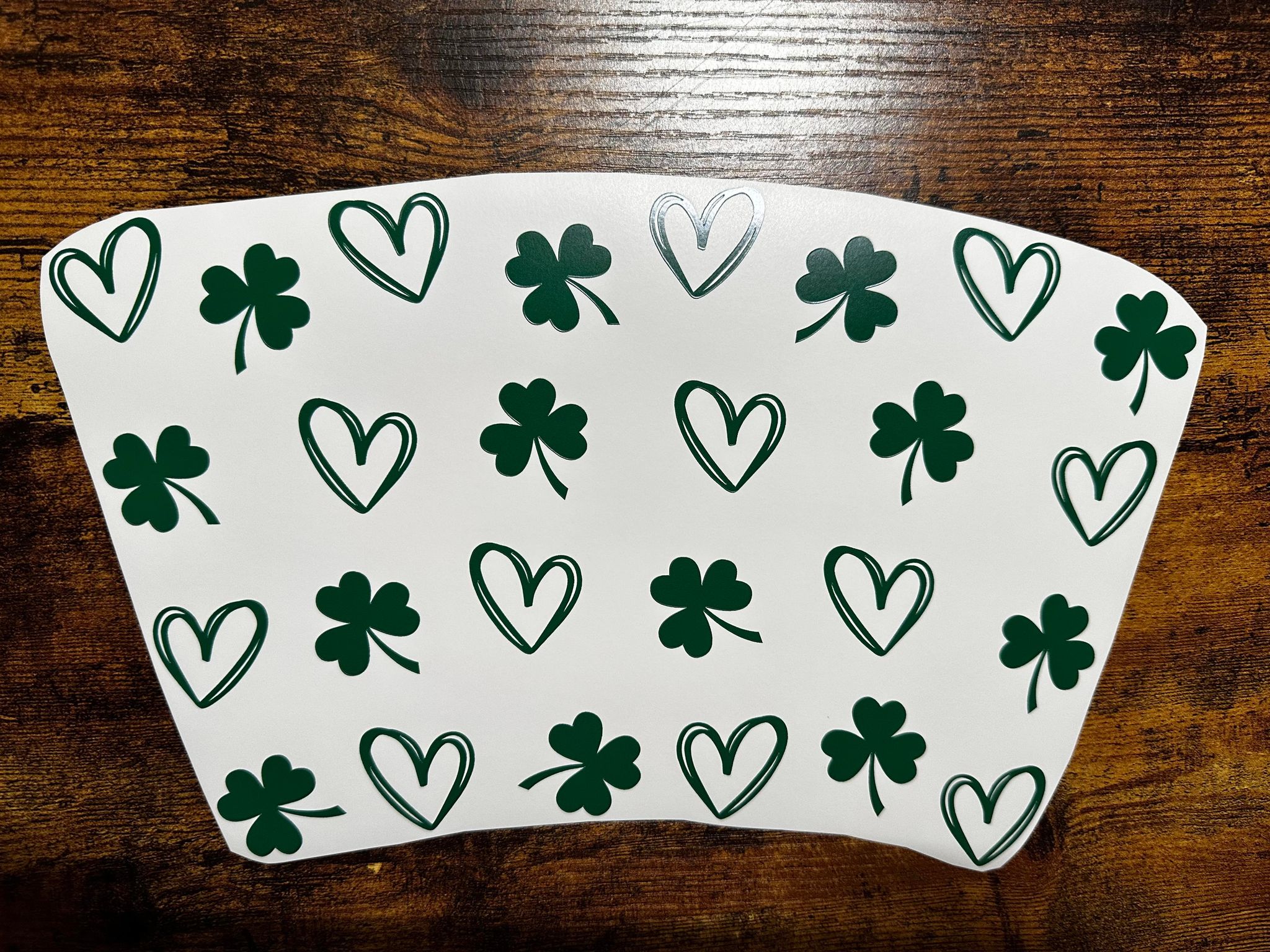 Shamrock with Hearts Cold Cup Wrap