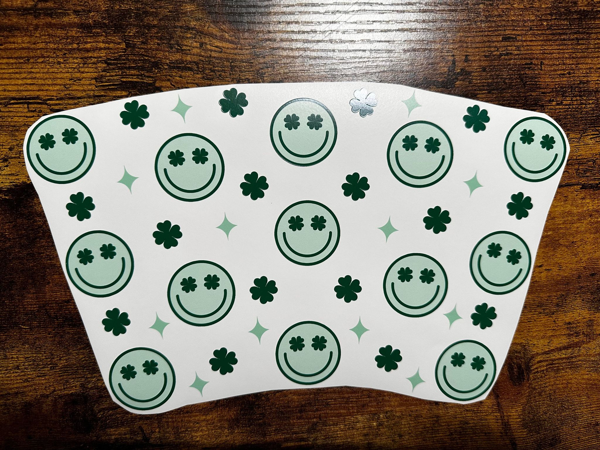 Shamrock Smiley Faces Cold Cup Wrap