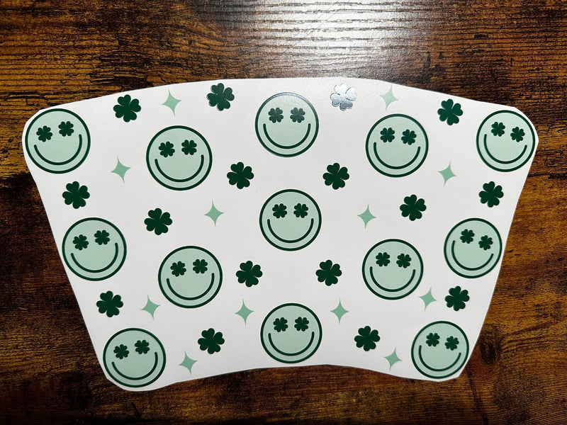 Shamrock Smiley Faces Cold Cup Wrap