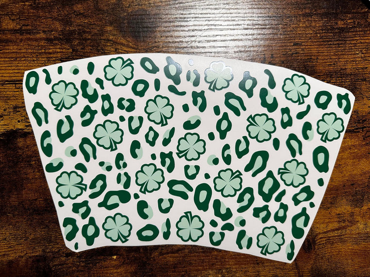 Shamrock Leopard Print Cold Cup Wrap