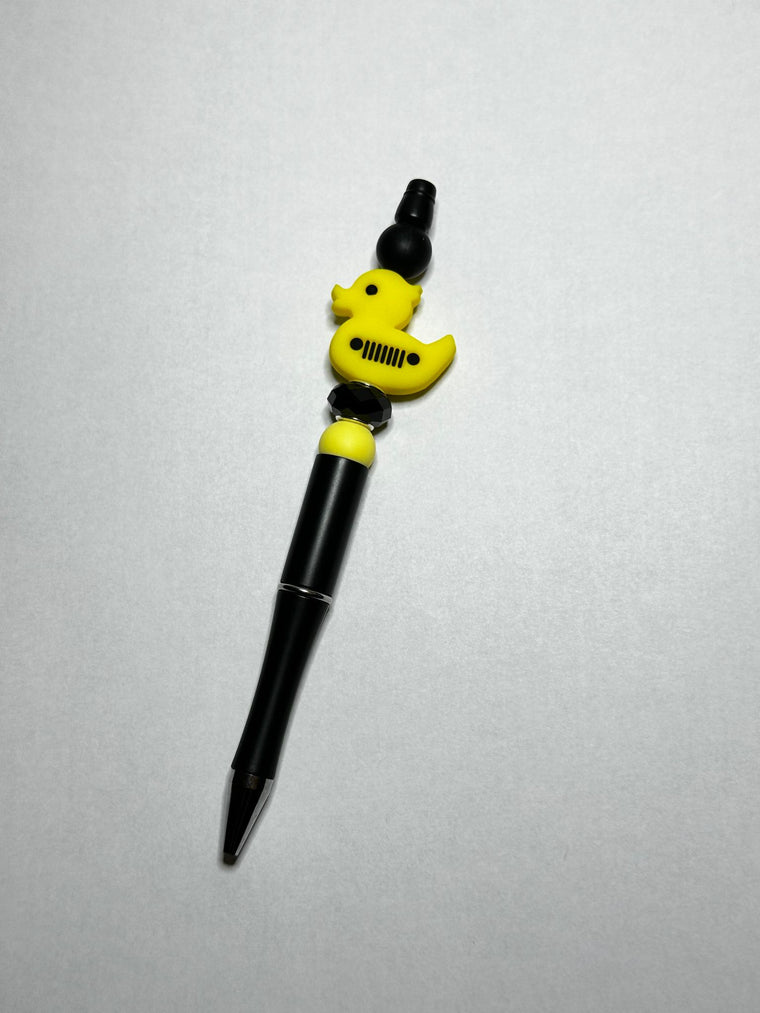 Yellow Duck Silicone Beaded Pen