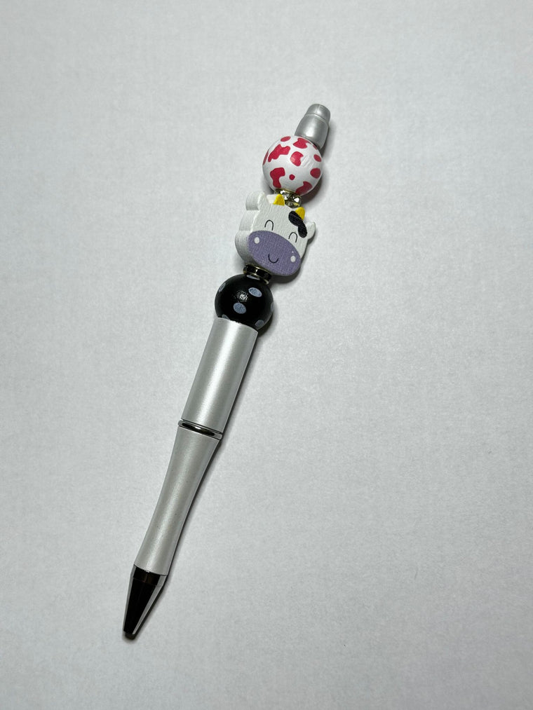Purple Cow Theme 4 Wooden Pens