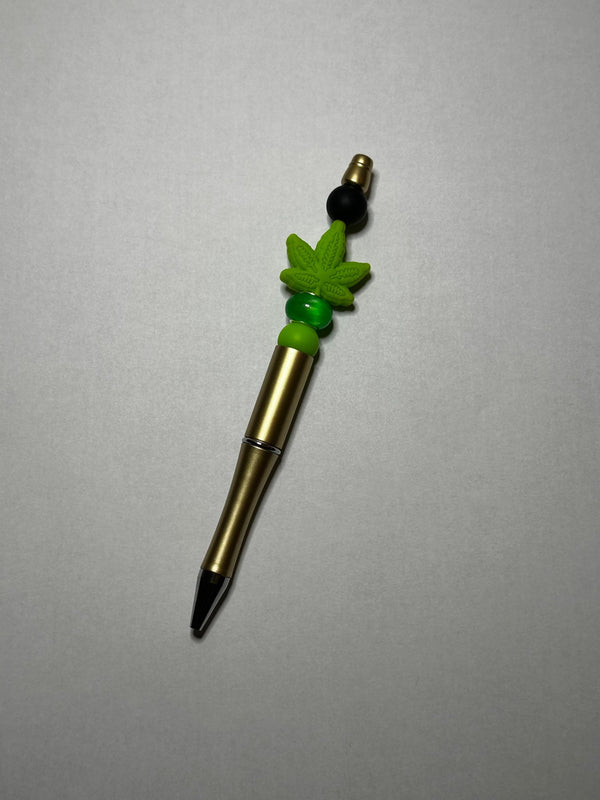 Leaf Theme Silicone Beaded Pen