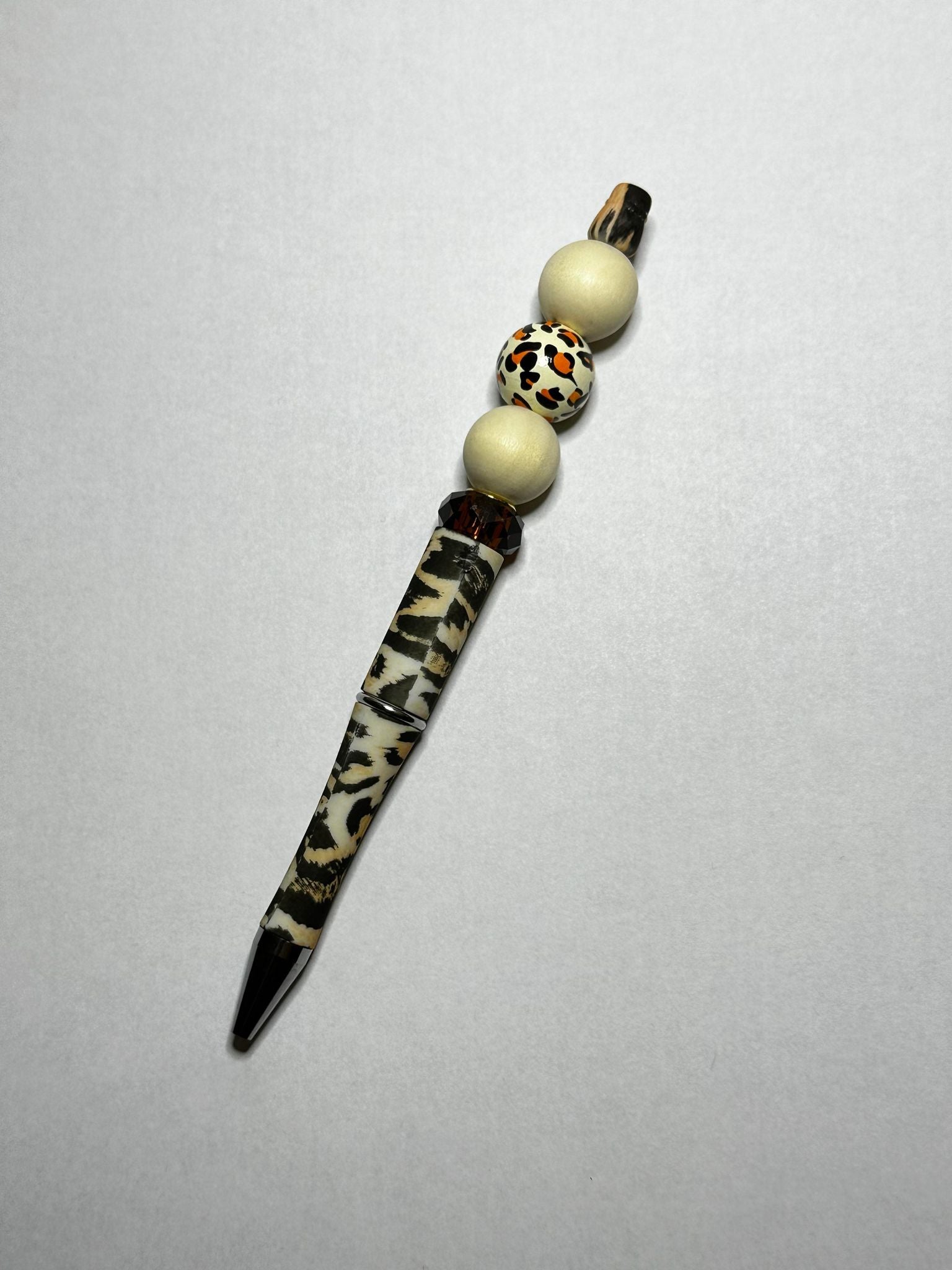 Brown and Bronze Cheetah Print Wooden Pens