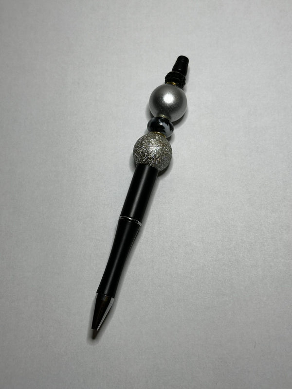 Black and Silver Swirl Theme Wooden Pens