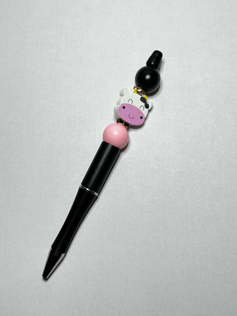 Pink Cow Theme 2 Wooden Pens