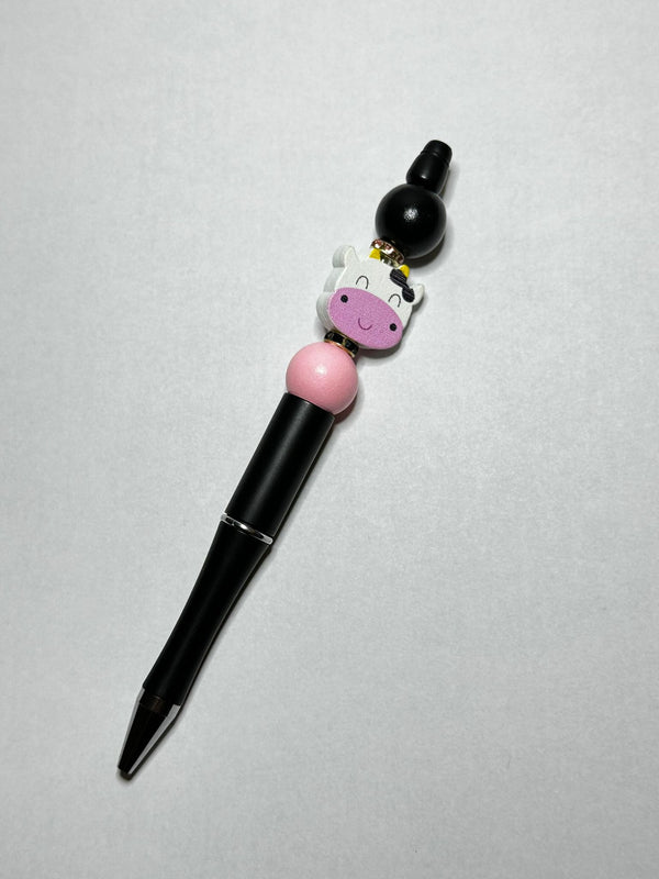 Pink Cow Theme 2 Wooden Pens