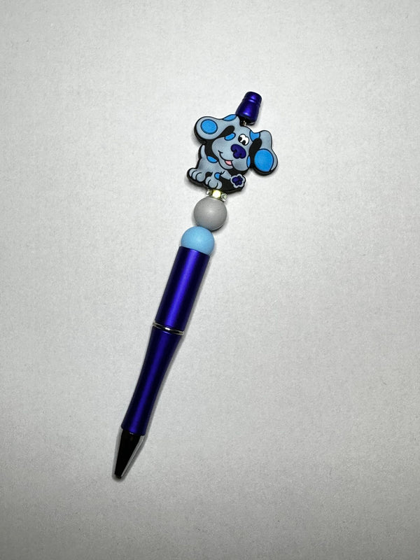 Blue Dog Theme Silicone Beaded Pen