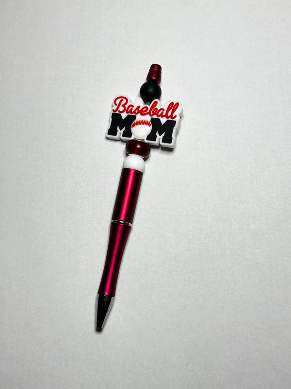 Baseball Mom Silicone Beaded Pen